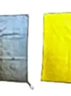 800GSM mikrofiber oto kurulama havlusu, gri ve sarı biyeli çift katlı su emici havlu.