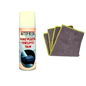 Autofresh nano plastik yenileyici oto trim sprey, 200 ml, araç plastik yüzeyleri için parlatıcı ve onarıcı etki sağlar.