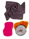 Autofresh oto yıkama ve kurulama seti, 3'lü mikrofiber bez ve eldiven, araç temizliği için ideal.