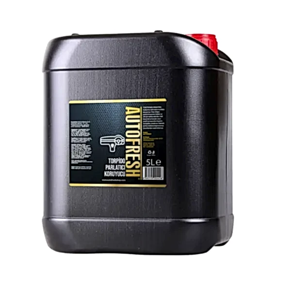 Autofresh torpido parlatıcı, 5 litre, mikrofiber bez hediyeli, araç içi torpido ve konsol bakım ürünü.