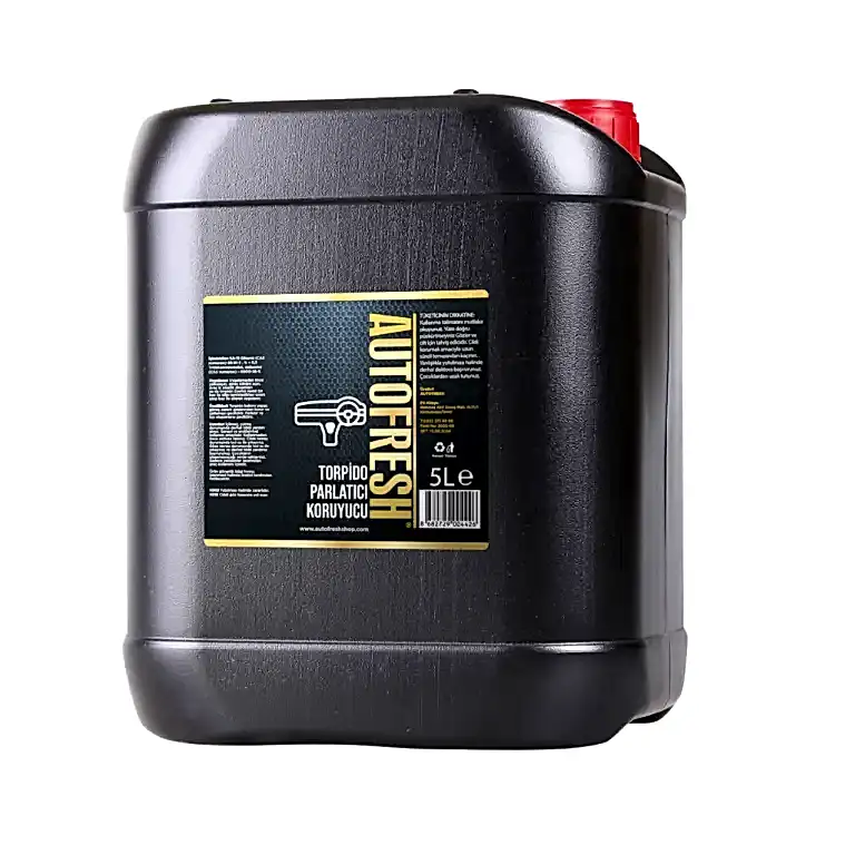 Autofresh torpido parlatıcı, 5 litre, mikrofiber bez hediyeli, araç içi torpido ve konsol bakım ürünü.