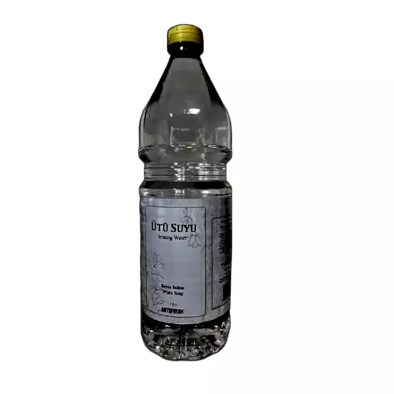 Autofresh ütü suyu, 1 litre, beyaz sabun kokulu, buhar kazanlı ütülere uygun kireç yapmayan formül.