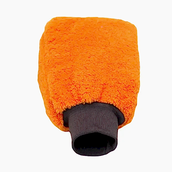 Autofresh Welsoft oto yıkama eldiveni, turuncu renkli astarlı mikrofiber yapı ile araç temizliği ve cilası için ideal.